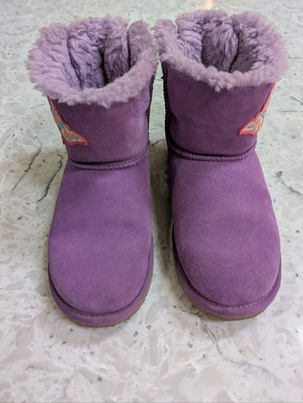 UGG Mini Bailey Bow II Boots Butterfly Purple Girls 4